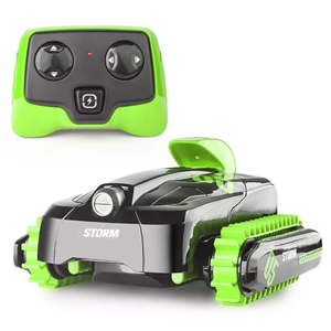  ماشین کنترلی تانک دوزیست آب و خاک سبز Amphibious Car Waterproof Remote Control 1:16 -اسباب بازی